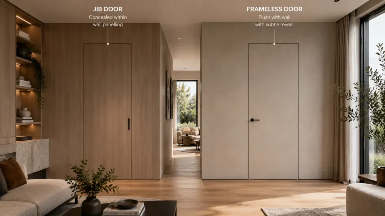 Home 1 Jib door vs frameless door: key differences